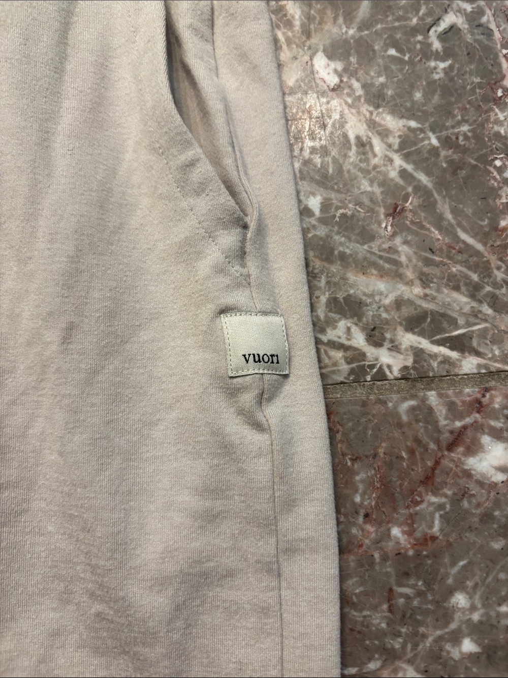 Vuori Halo Wide Leg Sweatpants in Ecru Heather - Picture 2 of 4
